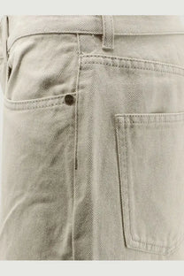 Fendi women’s beige denim trousers gineastra 26 featuring classic five-pocket design and subtle stitching detailing