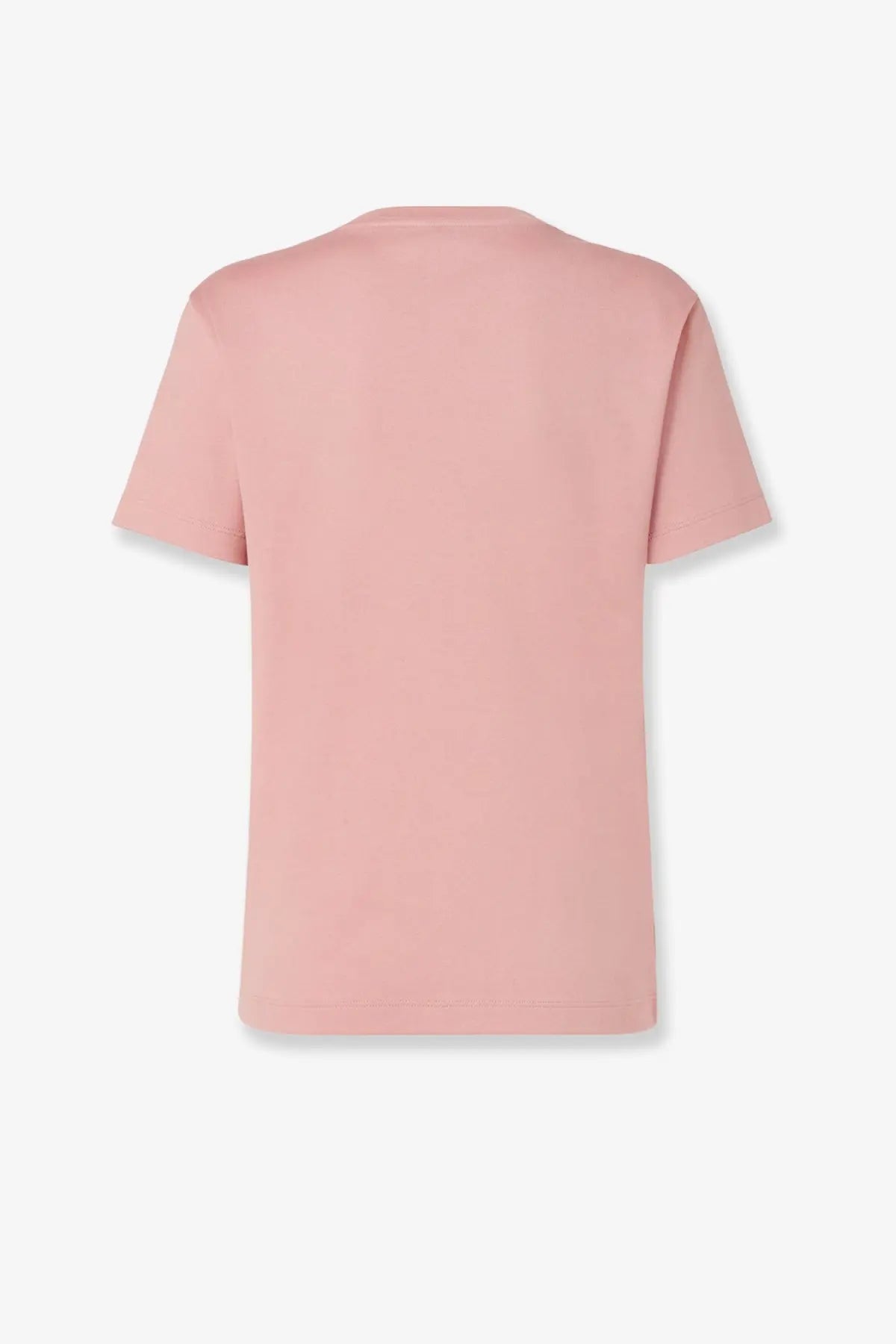 Fendi women’s soft pink cotton short-sleeved t-shirt with crew neck and clean stitching