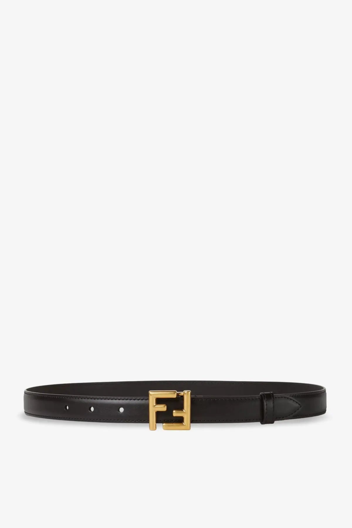 Fendi women’s black leather belt with gold-tone ff logo buckle showcasing luxurious style and craftsmanship