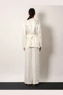 Fendi Women's Jacquard Silk Blazer White