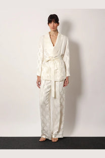 Fendi Women's Jacquard Silk Blazer White