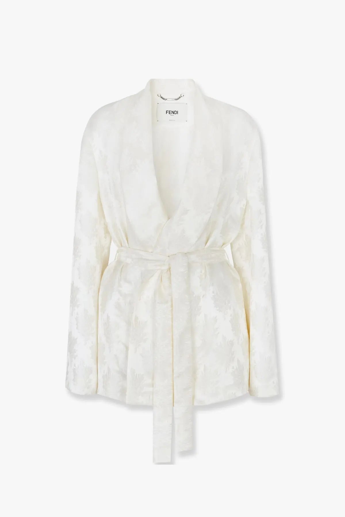 Fendi Women's Jacquard Silk Blazer White