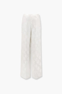 Fendi Women's Jacquard Silk Trousers White