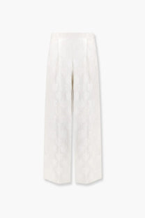 Fendi Women's Jacquard Silk Trousers White