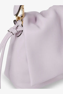 Fendi womens mamma baguette medium leather crossbody bag in soft lavender with gold-tone chain and strap hardware