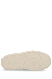 Cream-colored rubber sole with circular fendi logo and diagonal ridges for grip on fendi womens match sneaker beige