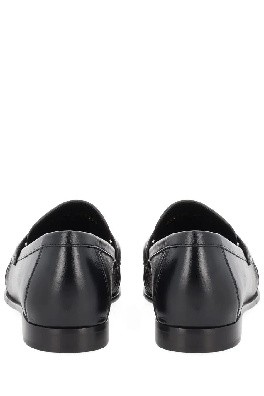 Fendi women’s moccasin baguette black leather loafers with sleek polished finish and classic slip-on design