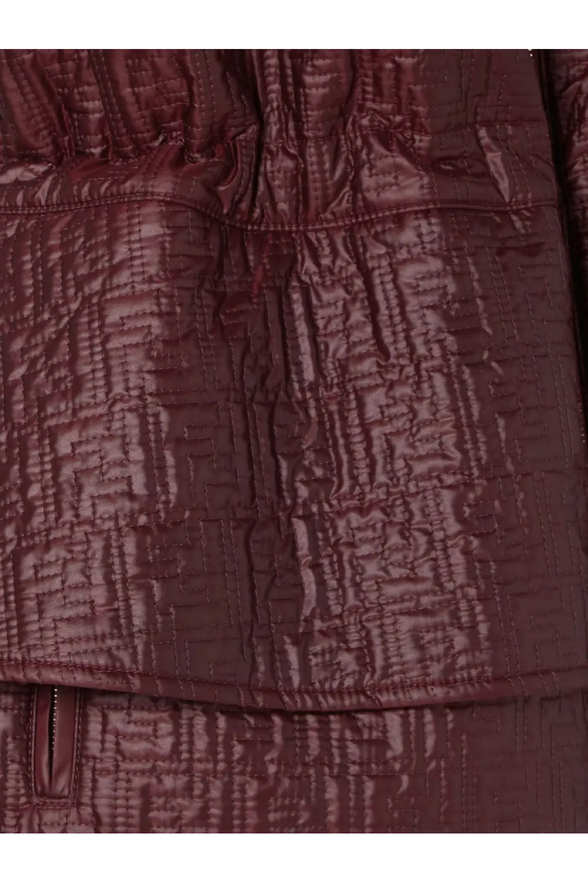 Fendi women’s quilted nylon vest purple featuring a rich burgundy quilted jacket with geometric stitched pattern
