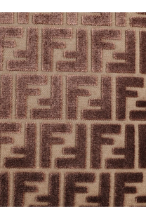 Fendi women’s roll large shopping bag in brown beige jacquard fabric with ff logo pattern