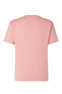 Fendi women’s soft pink short-sleeved t-shirt with crew neck and clean stitching for casual wear