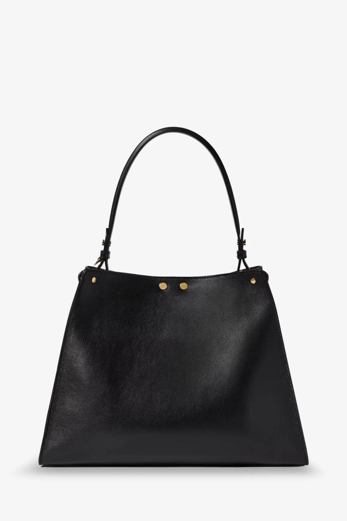 Fendi women’s way medium black leather tote bag with gold-tone hardware accents and shoulder strap