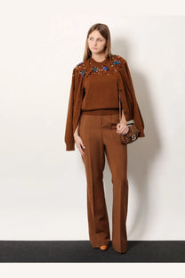 Brown leopard-print fendi mini bag with metallic logo hardware featured with womens wool and cashmere cardigan brown