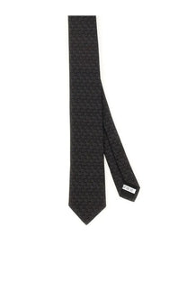 Ferragamo men’s gancini jacquard tie grey dark gray with subtle geometric pattern of faint repeating squares and rectangles