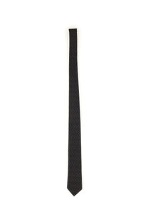 Ferragamo men’s gancini jacquard tie grey with a sleek black textured weave for formal wear