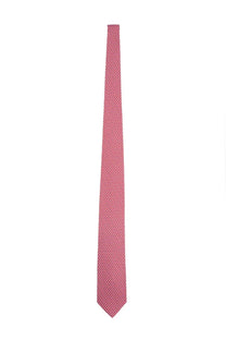 Ferragamo men’s silk tie red featuring a sleek solid pink color with a subtle textured pattern