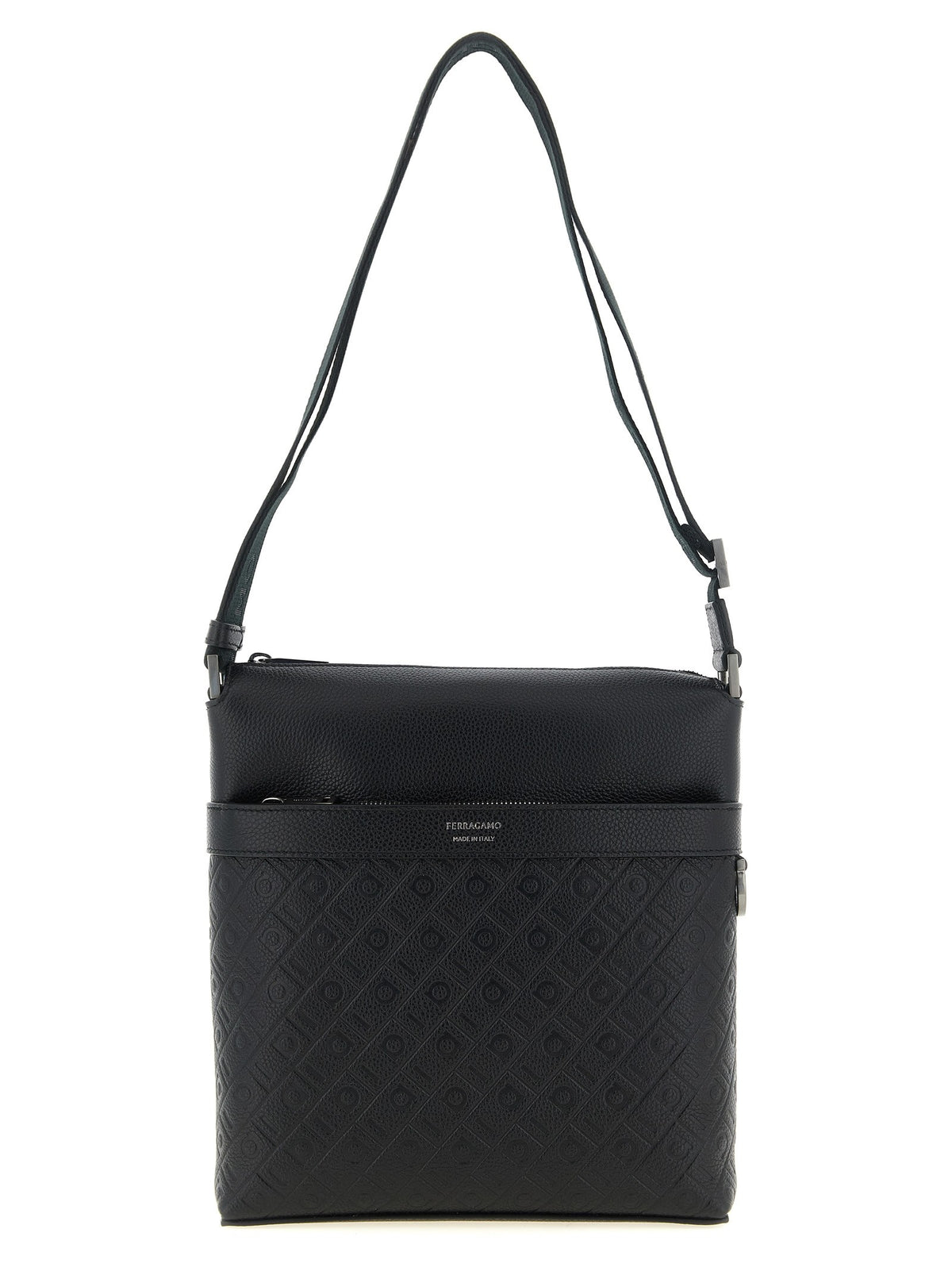 Ferragamo Ferragamo Monogram Messenger Crossbody Bag Black