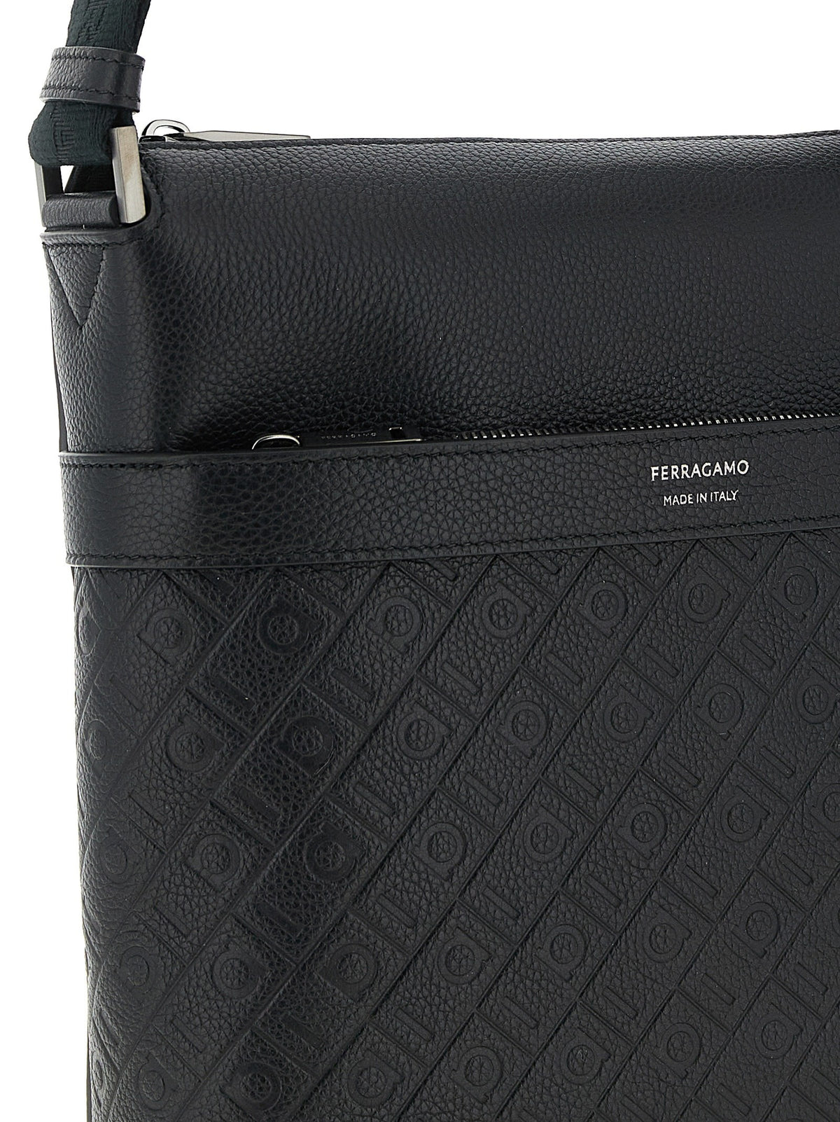 Ferragamo Ferragamo Monogram Messenger Crossbody Bag Black