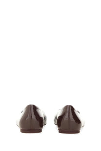 Brown patent leather ballet flats with sleek minimalist design from ferragamo womens ballerina ornament hooks red collection