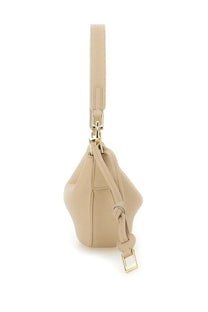 Ferragamo women’s hobo bag beige leather with gold-tone hardware and knotted strap detail