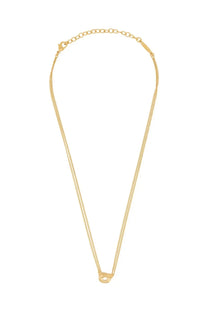 Ferragamo womens gold-toned double-strand chain necklace with minimalist circular pendant in gold