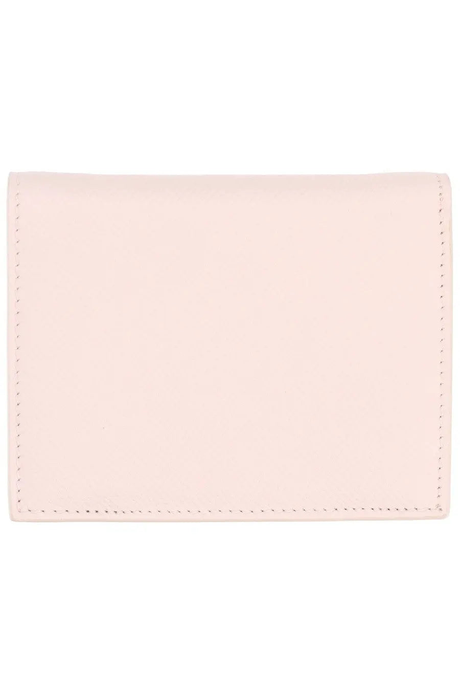 Ferragamo womens hooks minimalist blush pink leather wallet with clean precise stitching along edges