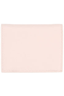 Ferragamo womens hooks minimalist blush pink leather wallet with clean precise stitching along edges