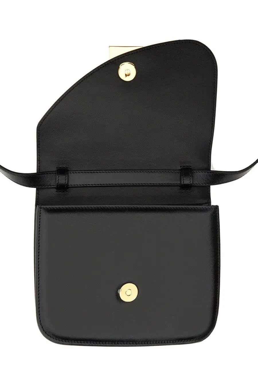 Ferragamo women’s shoulder bag flame black black leather crossbody with gold-tone hardware and minimalist design