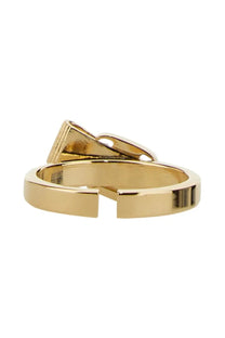 Ferragamo women’s vara bow gold ring with gold-toned adjustable band and geometric triangular accent