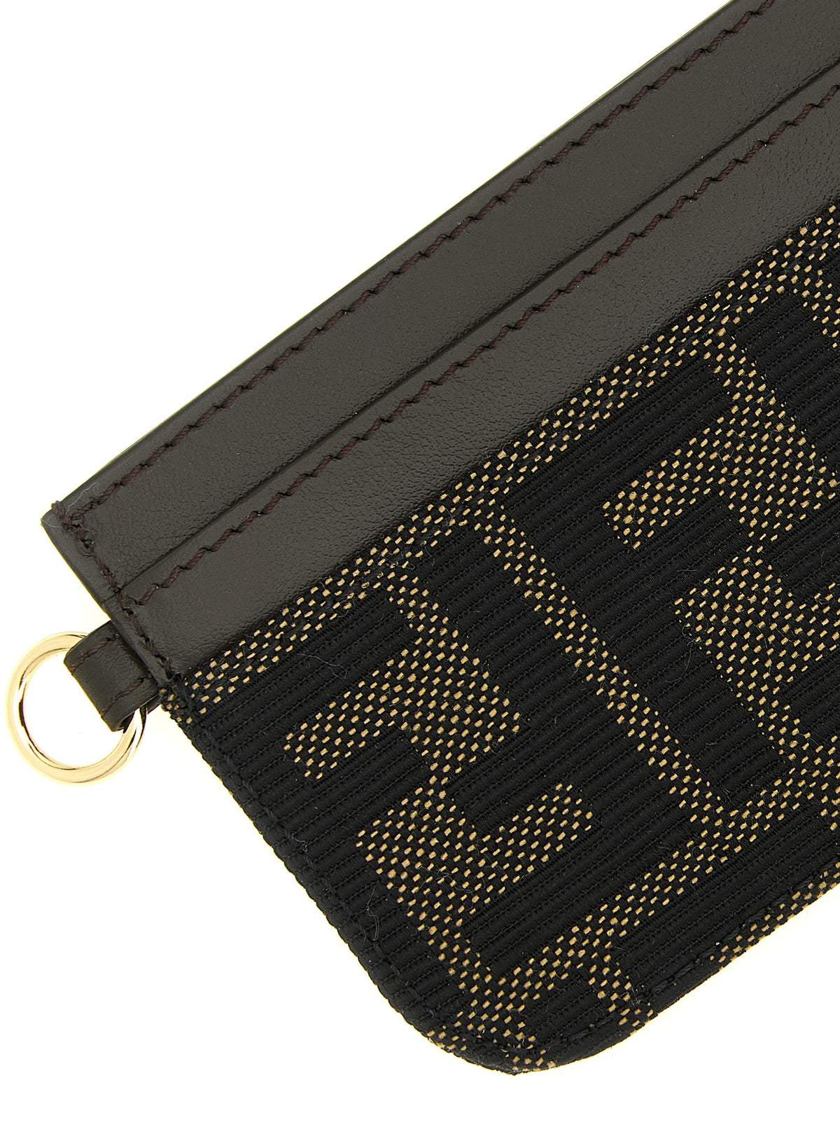 Fendi FF Jacquard Cardholder Brown