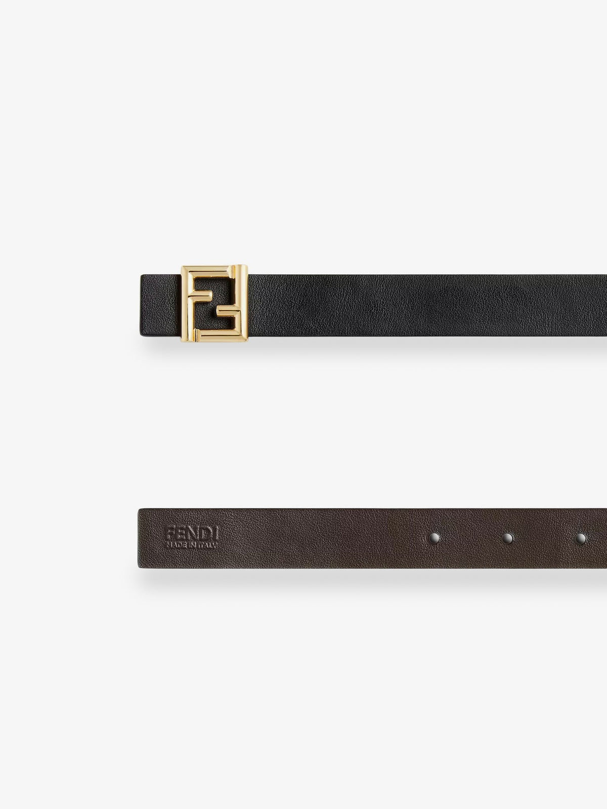 Fendi Women's FF Leather Belt Black