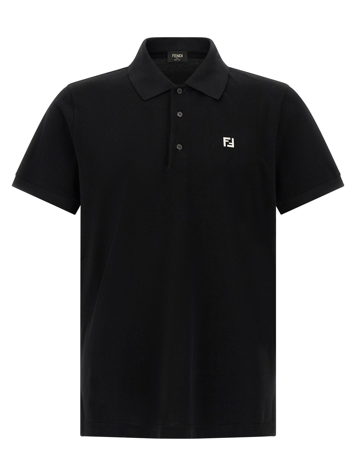 Fendi FF Metallic Polo Shirt Black