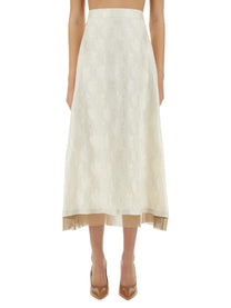Fendi Women's FF Silk Skirt White
