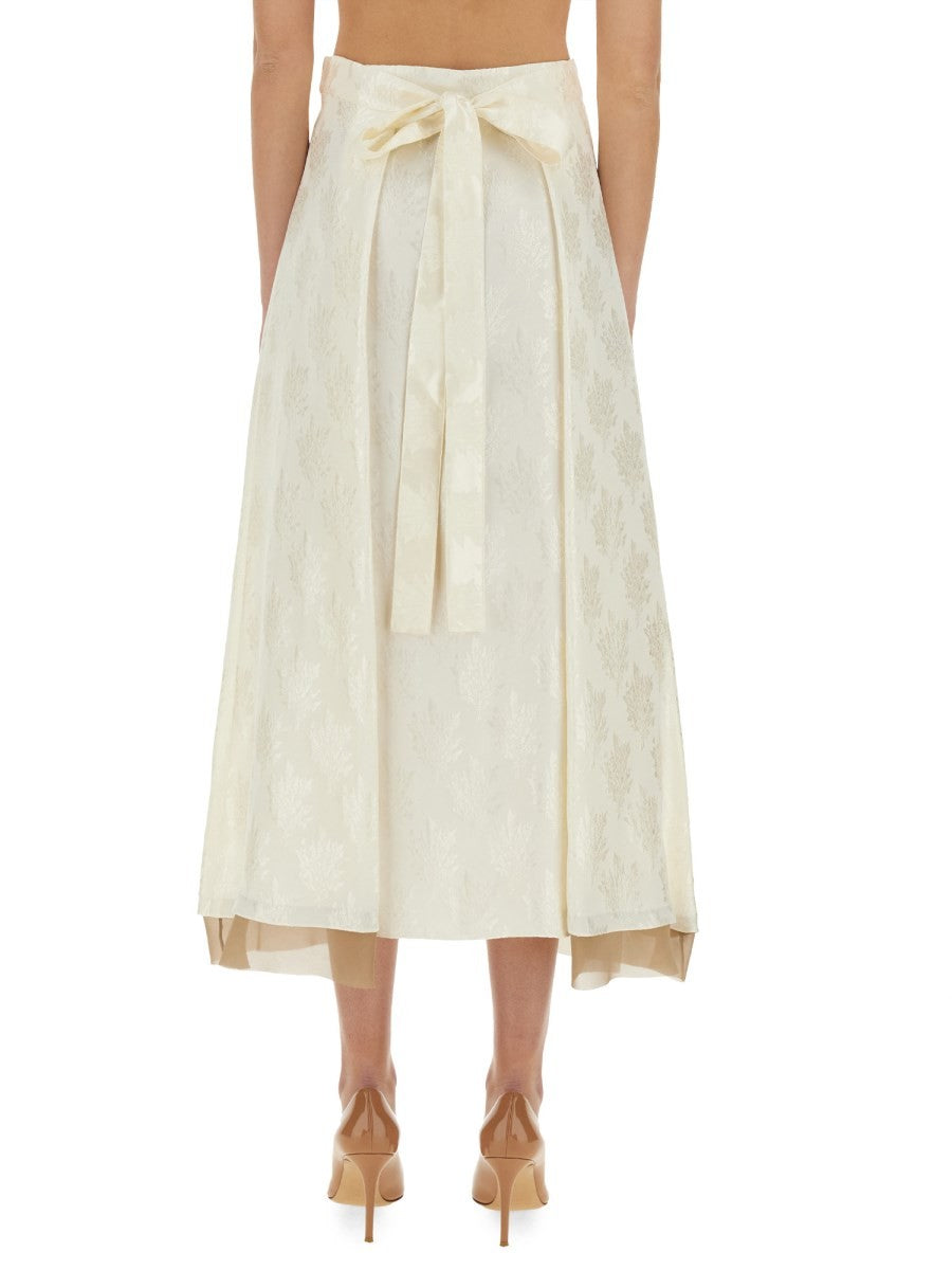 Fendi Women's FF Silk Skirt White
