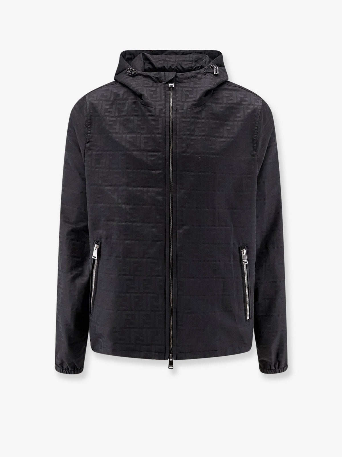 Fendi Men's FF Zucca Jacquard Nylon Jacket Black