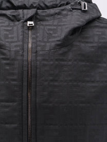 Fendi Men's FF Zucca Jacquard Nylon Jacket Black