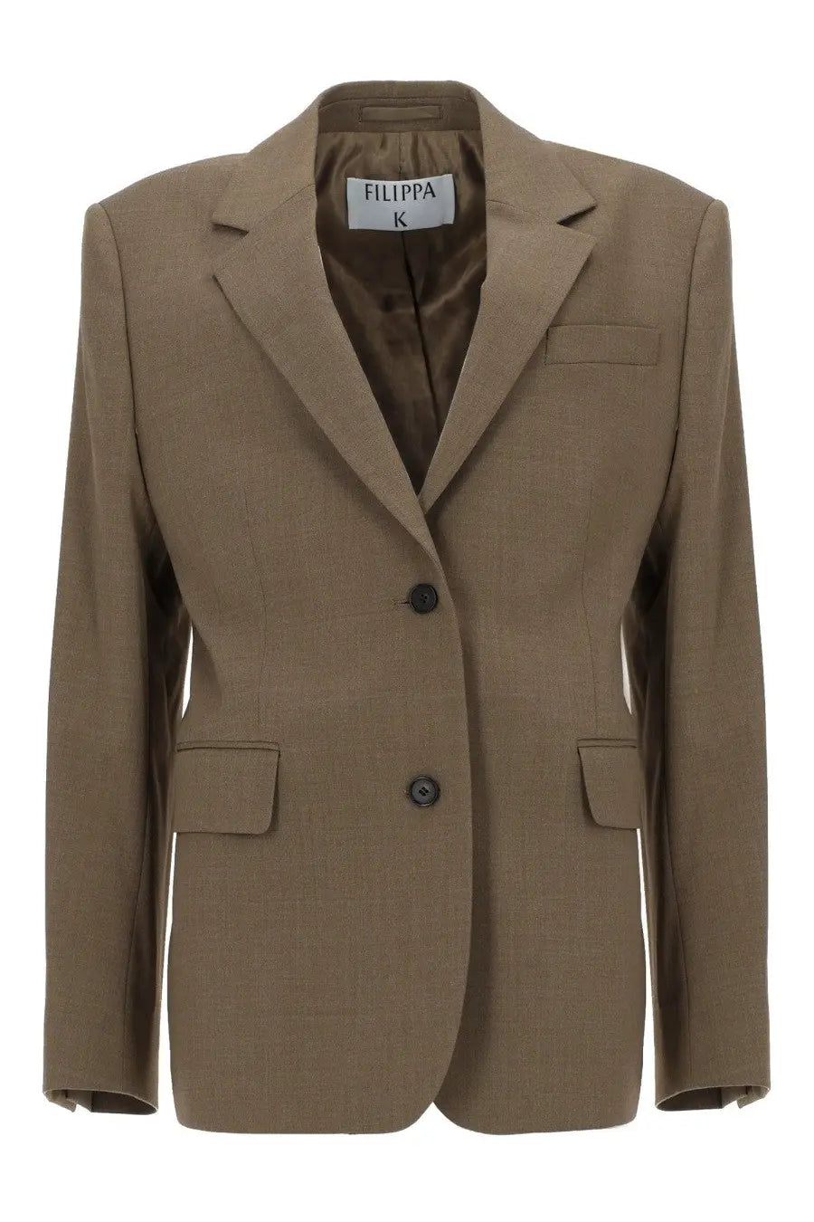 Filippa K women’s blazer Delilah brown structured tan double-breasted with black buttons tailored for formal wear