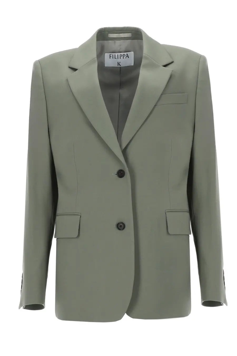Filippa K women’s blazer Delilah green in sleek olive color with structured silhouette two buttons and flap pockets