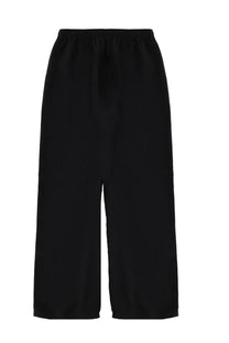 Filippa K women’s draped pants eve black with elastic waistband and smooth flowing fabric in wide-leg style