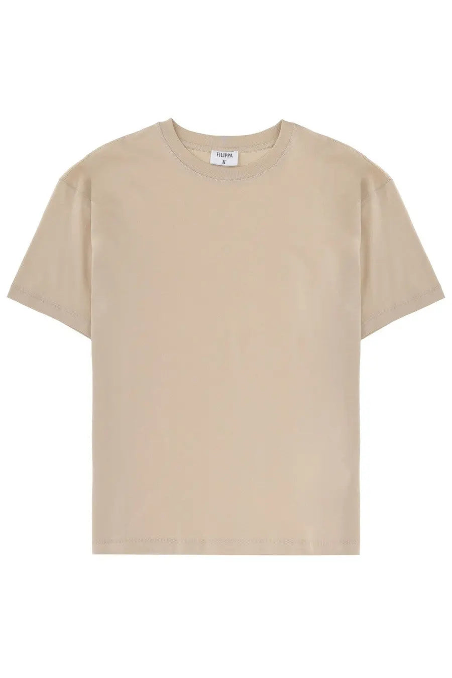 Beige crew-neck loose fit shirt for women by Filippa K made of soft cotton with a minimalist design
