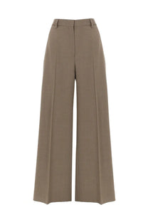 Beige high-waisted wide-leg tailored trousers with structured fit from filippa k womens pantalone harlow collection
