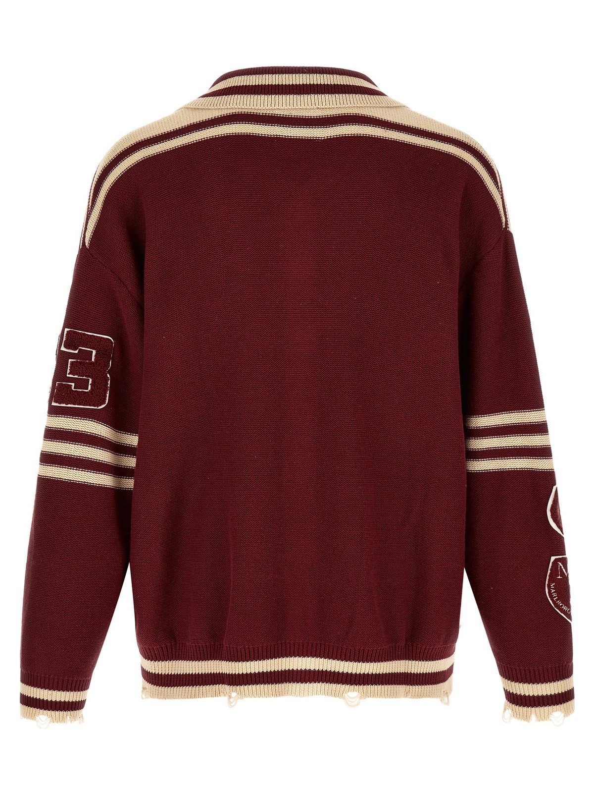 FOUND Fin Varsity Collared Cardigan Red