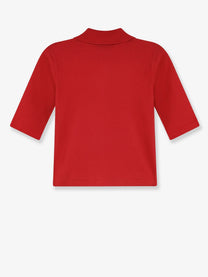 Gucci Women's Fine Stretch Silk Knit Polo Shirt Red, view 2