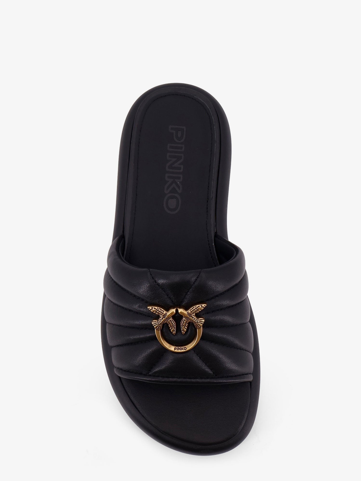 Pinko Women's Fiona Low Leather Sandals Black