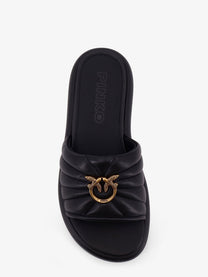 Pinko Women's Fiona Low Leather Sandals Black