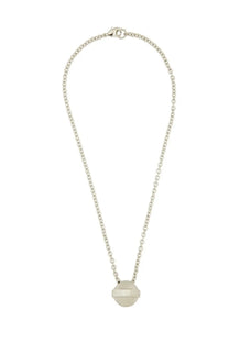 Fiorucci women’s lollipop necklace silver featuring a sleek minimalist silver-toned pendant with rounded disc design and subtle banding