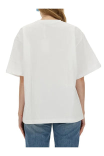 Fiorucci women’s white oversized short-sleeved cotton t-shirt with relaxed fit and lollipop print design