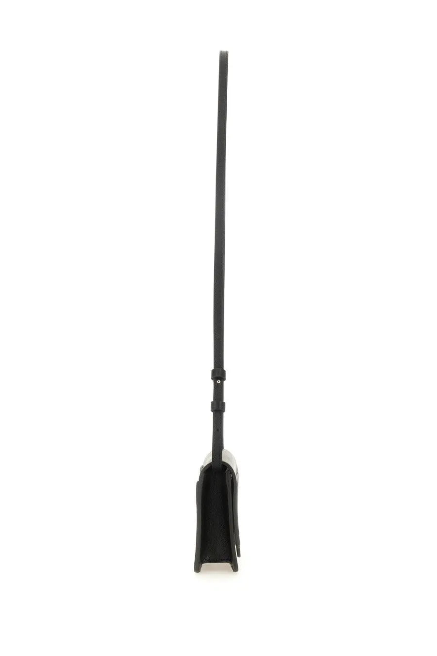 Fiorucci women’s melted shoulder bag black leather crossbody with sleek minimalist design and long adjustable strap