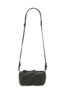 Fiorucci women’s mini mella bag black quilted leather crossbody with sleek cylindrical design and adjustable strap