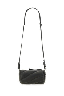 Fiorucci women’s mini mella bag black quilted leather crossbody with sleek cylindrical design and adjustable strap