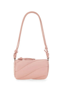 Fiorucci women’s mini mella bag in blue soft pink quilted leather with knotted strap and matching drawstring closure
